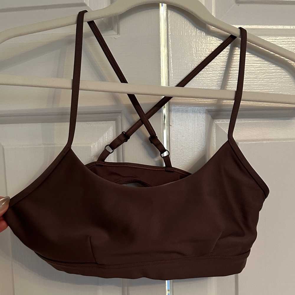 ALO Yoga Airlift Medium Brown Leggings & Sports Bra Set - Picture 7 of 9